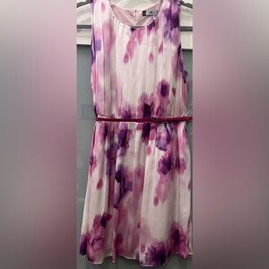 Jennifer Lopez Sleeveless Dress Pink and Purple Watercolor Size 10